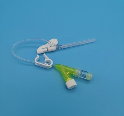24G eliminabile Y scrivere il catetere a macchina giallo del dispositivo di venipunzione per l'infusione neonatale pediatrica